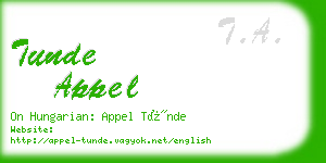 tunde appel business card